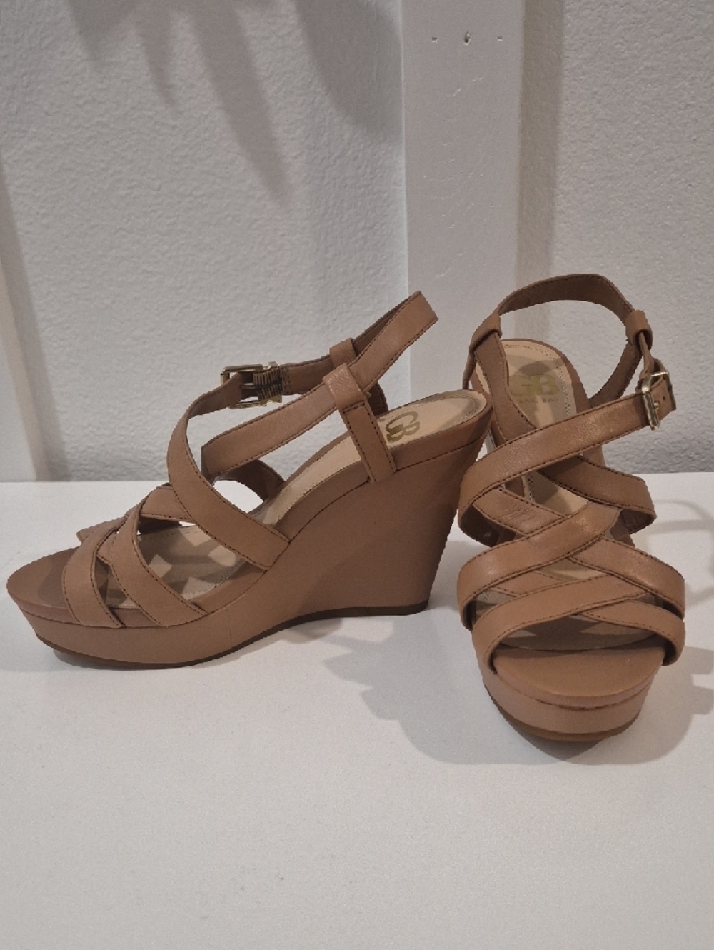 Gianni Bini Cognac Strappy Platform Sandals